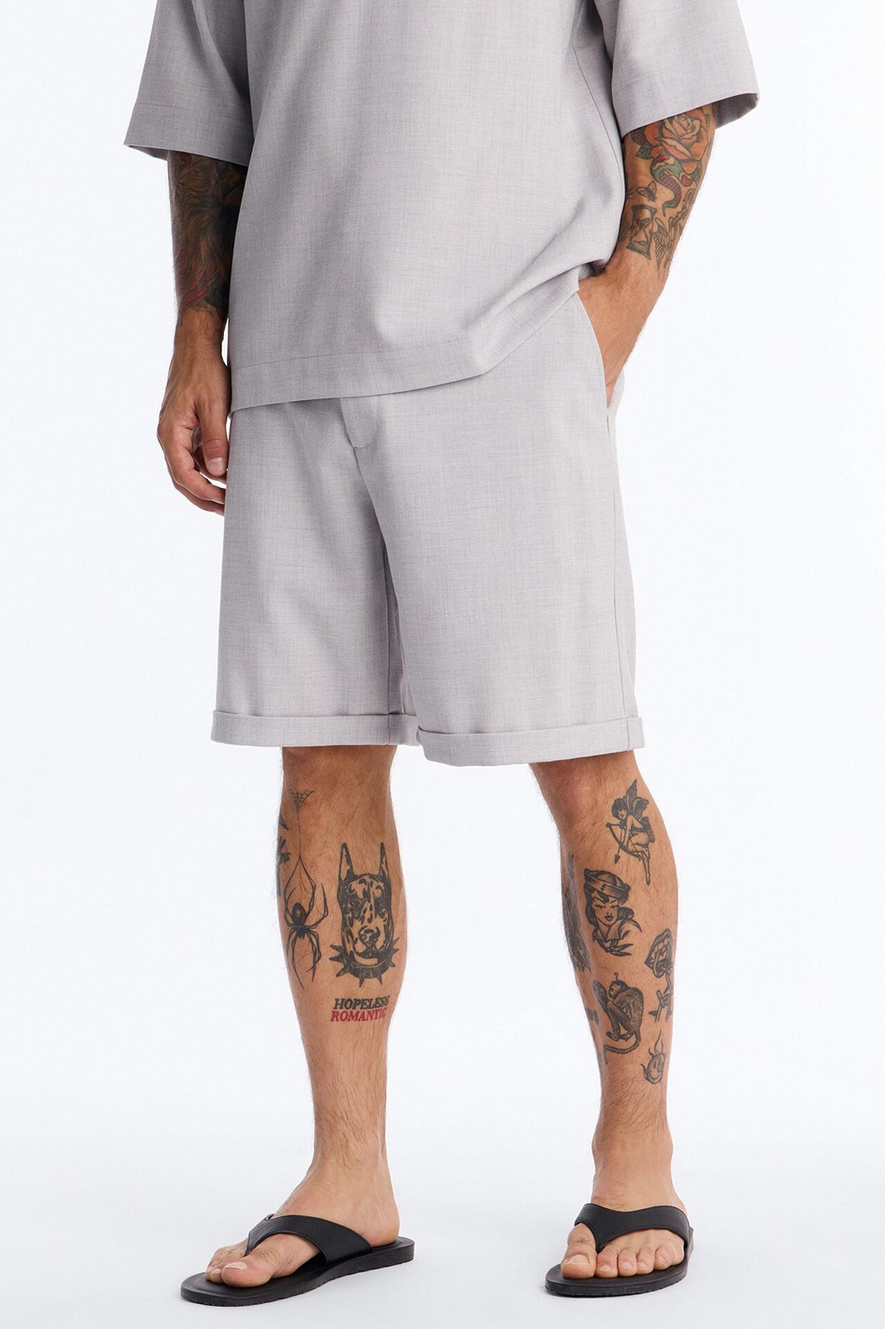 Sorrento Relaxed Trouser Short - Light Grey