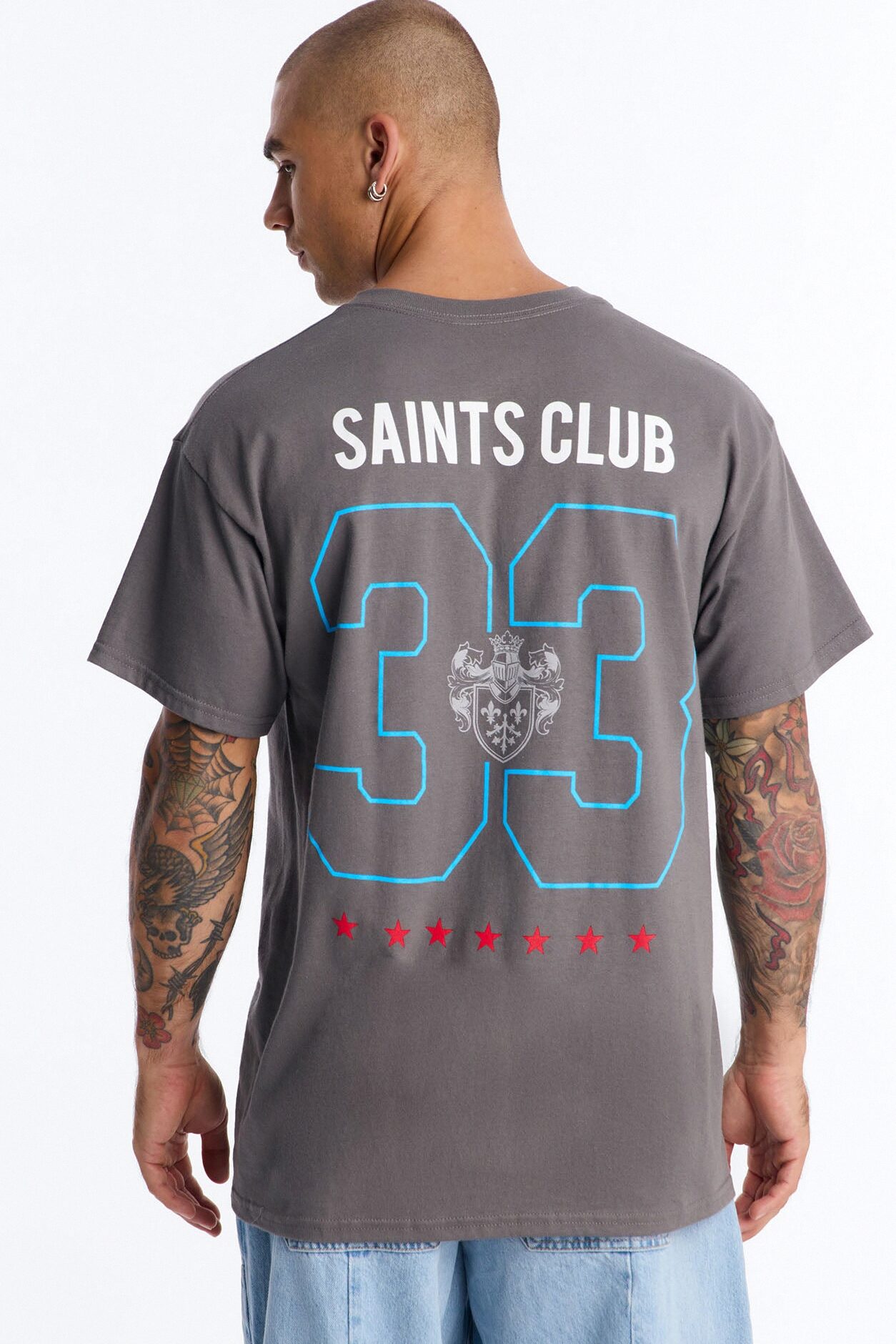 Saints Club Members Only 33 Short Sleeve Tee - Charcoal