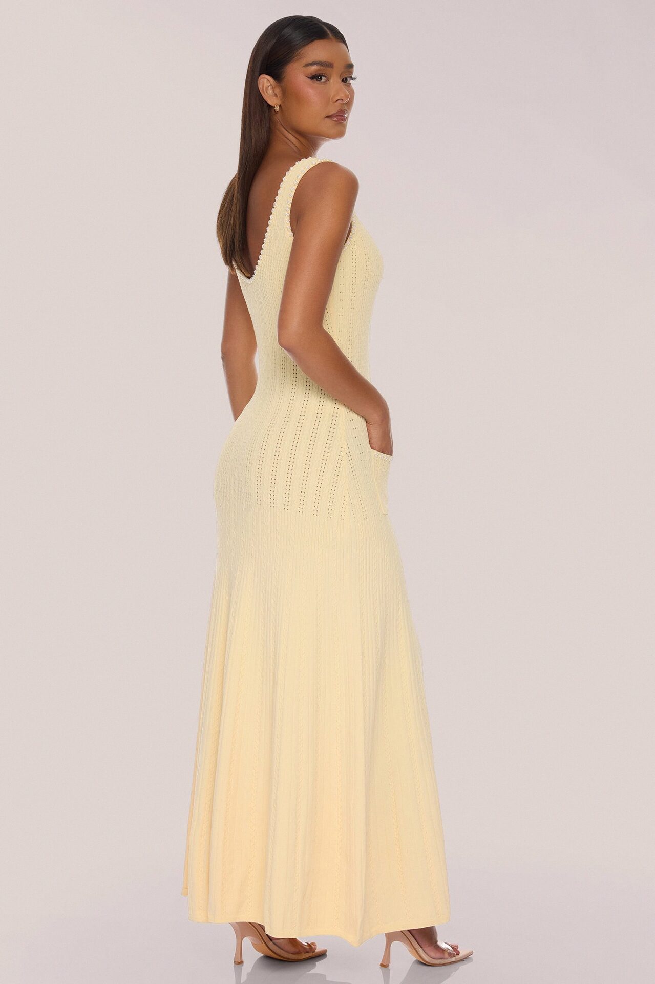 Sweet As Honey Embellished Maxi Dress - Butter Yellow