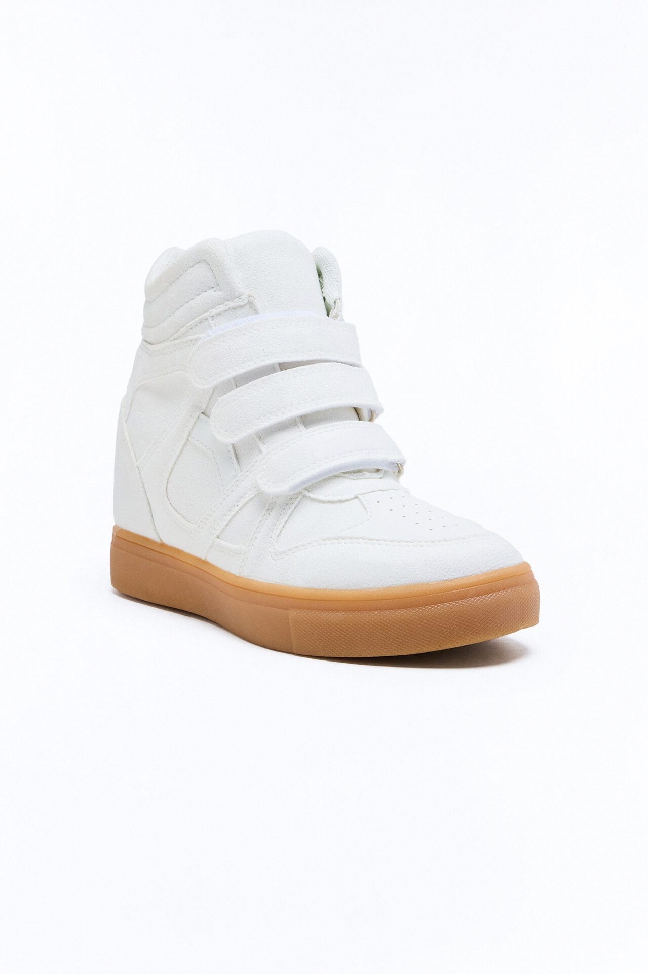 Cardio Suede Wedge Sneakers - White