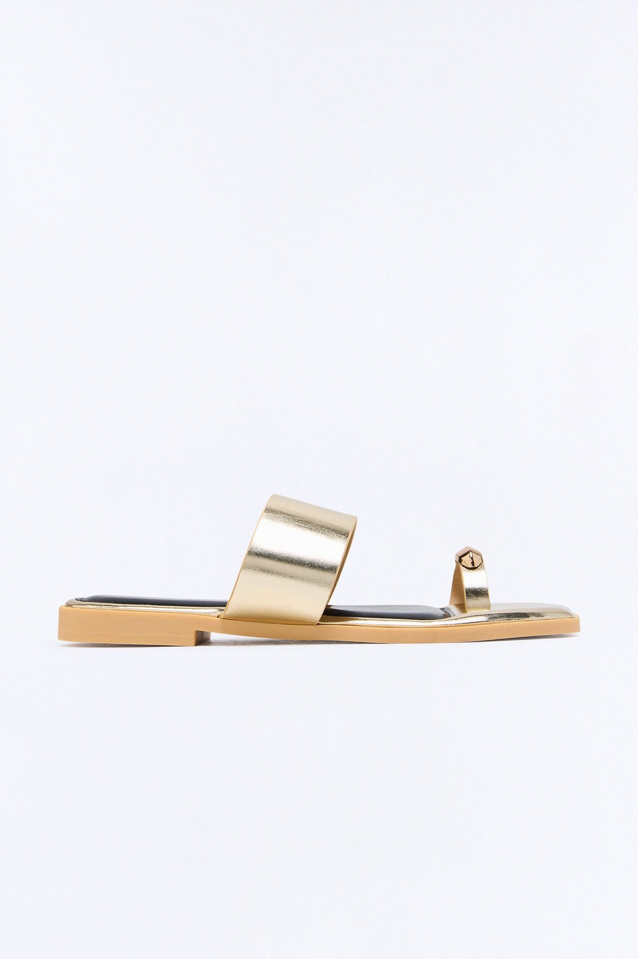 Kamila Hardware Toe Ring Sandals - Gold