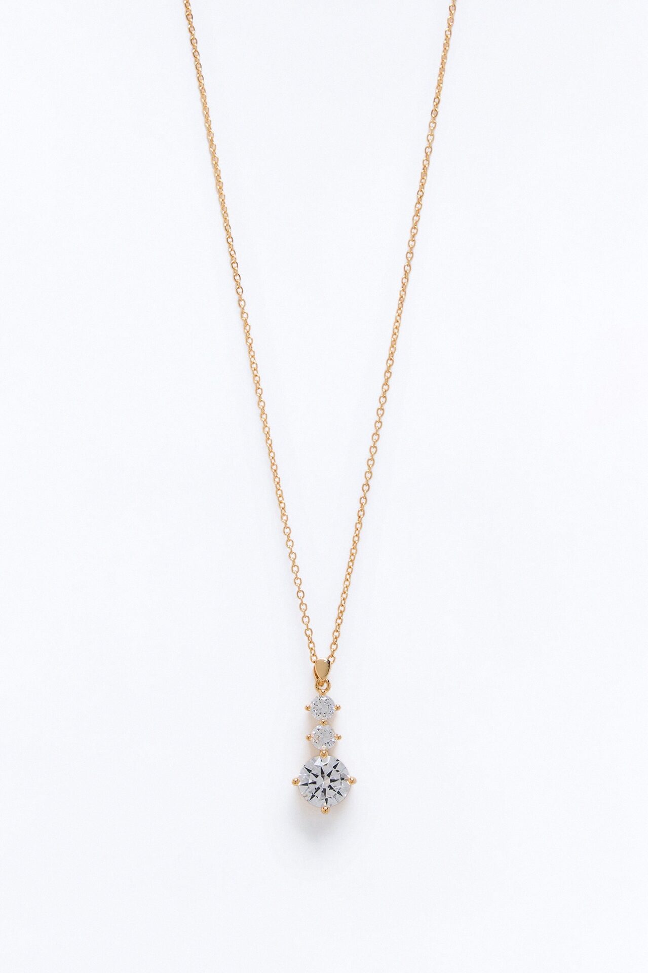 Cubic Zirconia Top Tier Necklace - Gold