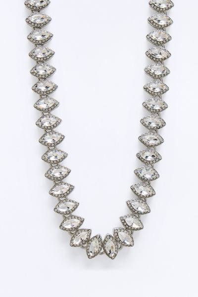 Own It Rhinestone Necklace - Silver