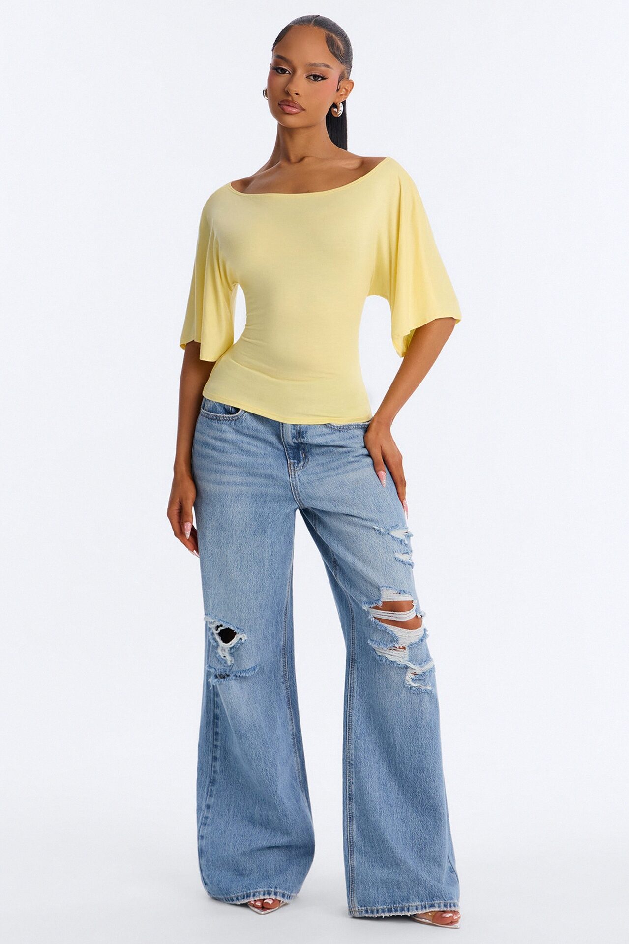 Nicolette Tie Waist Short Sleeve Top - Butter Yellow
