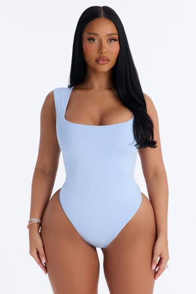 Serena Square Neck Bodysuit - Periwinkle