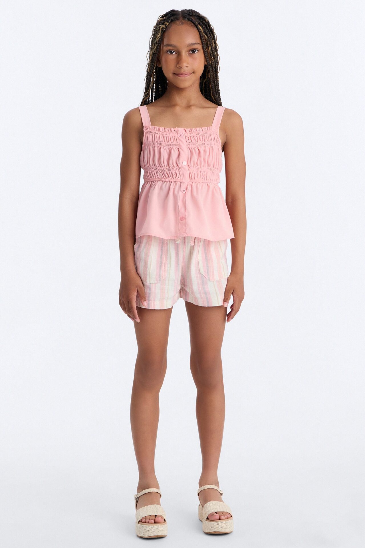 Mini Savor The Sunshine Short Set - Coral/combo