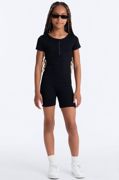 Mini On And On Short Sleeve Romper - Black