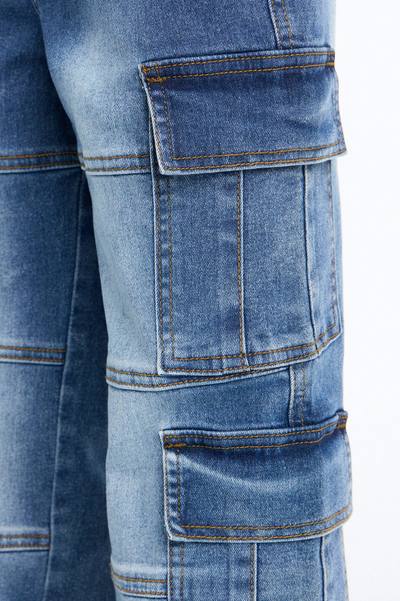 Mini On It Cargo Jeans - Medium Wash
