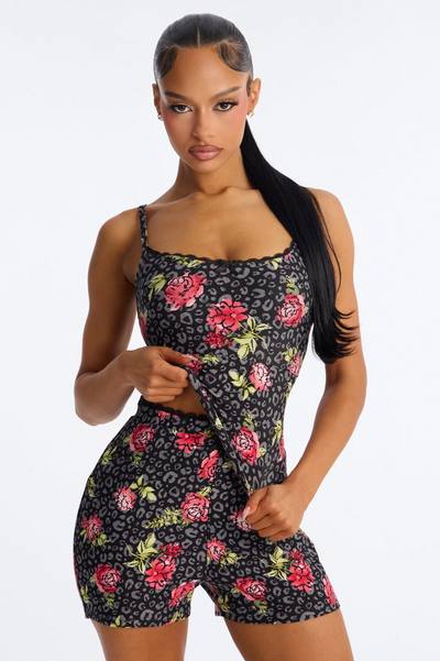 Cuddle Me Close Cami PJ Short Set - Red/combo