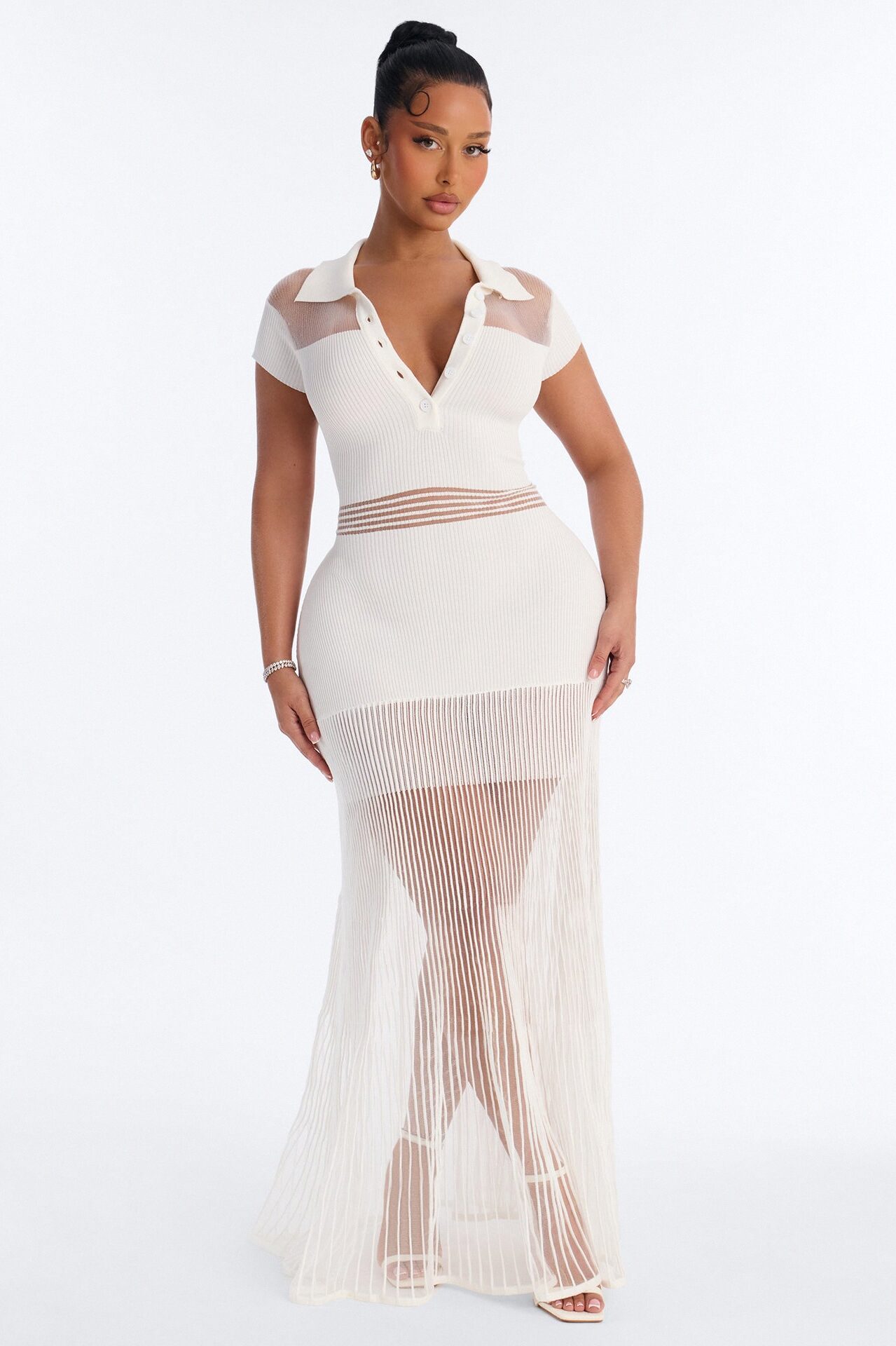 Carolynn Sweater Maxi Dress - White