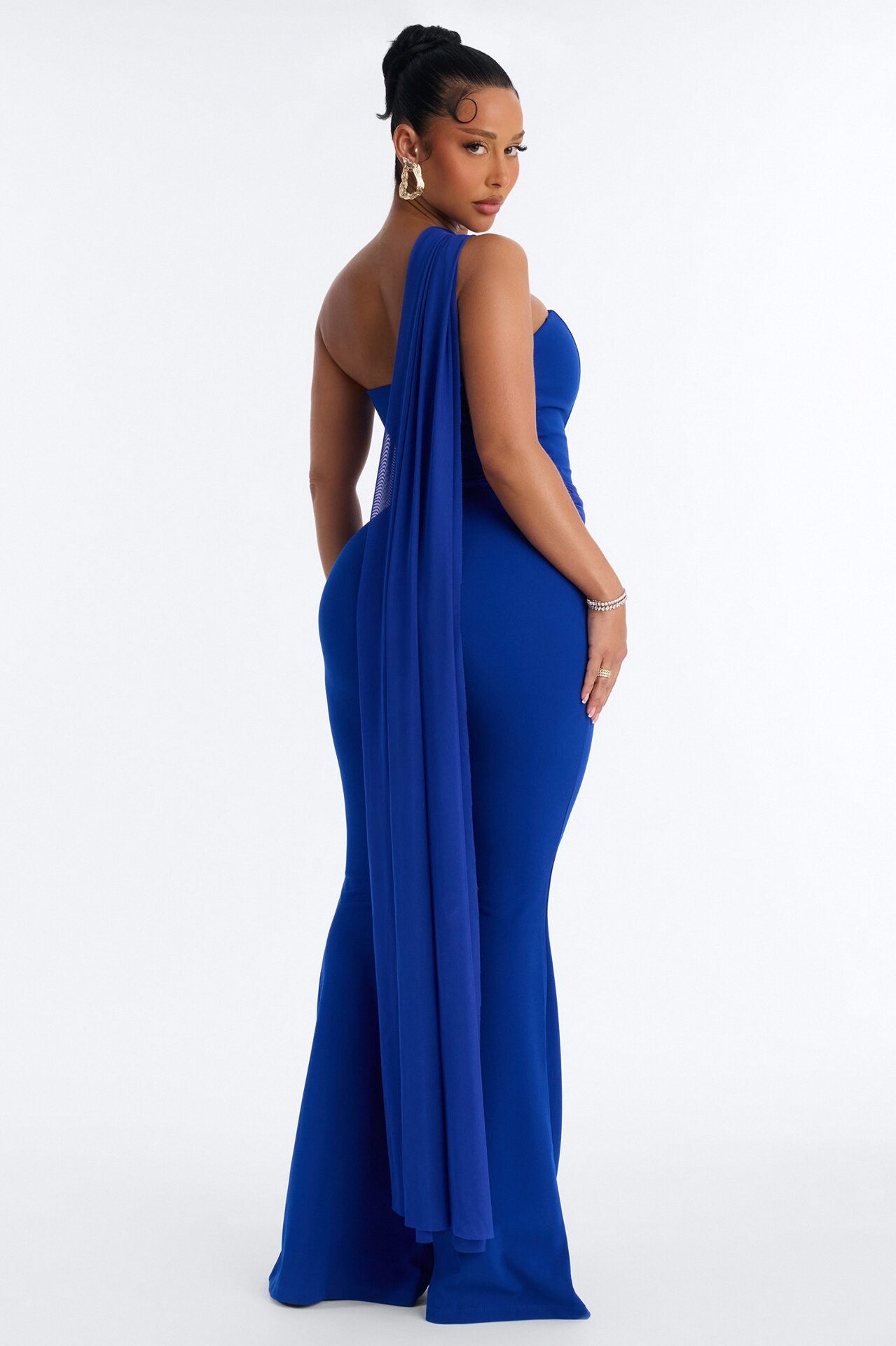 Mila Draped Flare Jumpsuit - Royal