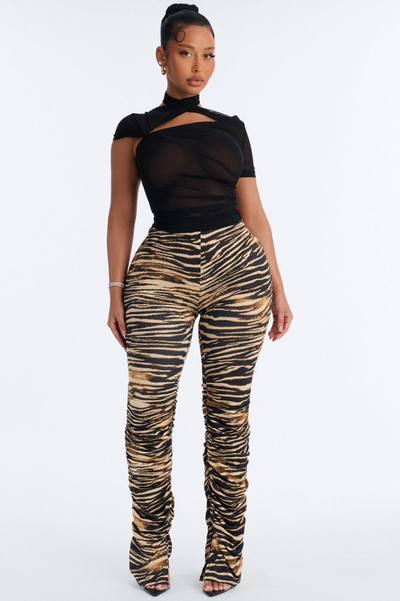 Labeled Luxe Stacked Skinny Pant - Tan Multi Color