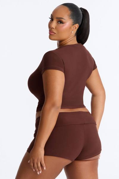 Brown Sugar Babe PJ Short Set - Brown