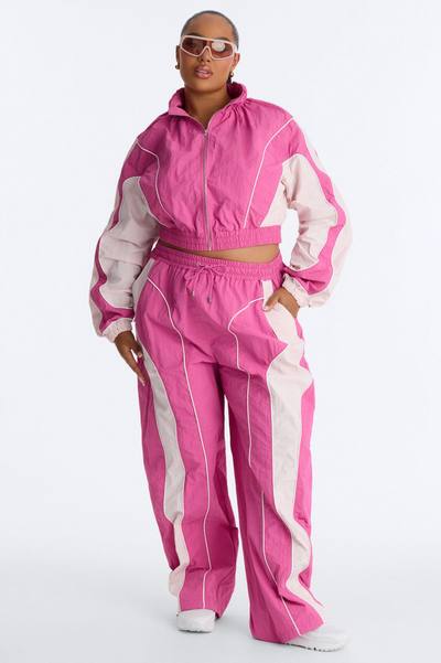 New Era Colorblock Track Pant - Pink/combo