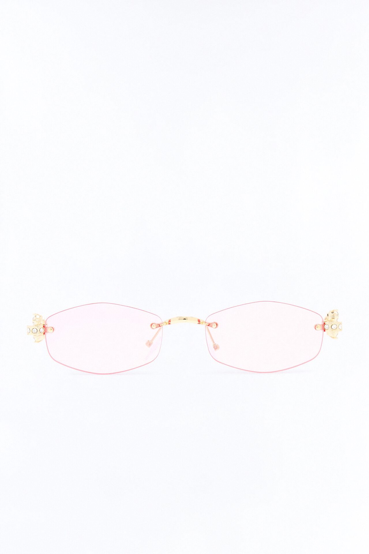 Faded Jeans Sunglasses - Gold/Pink