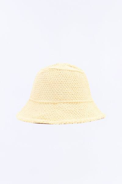 Watching The Sunset Woven Bucket Hat - Cream
