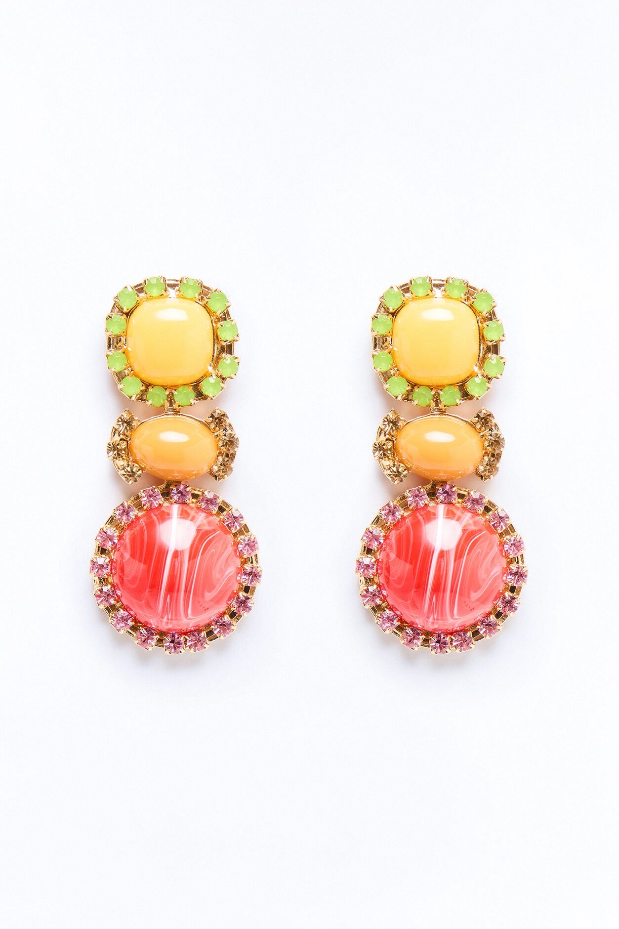 Summer Gaze Rhinestone Earrings - Multi Color