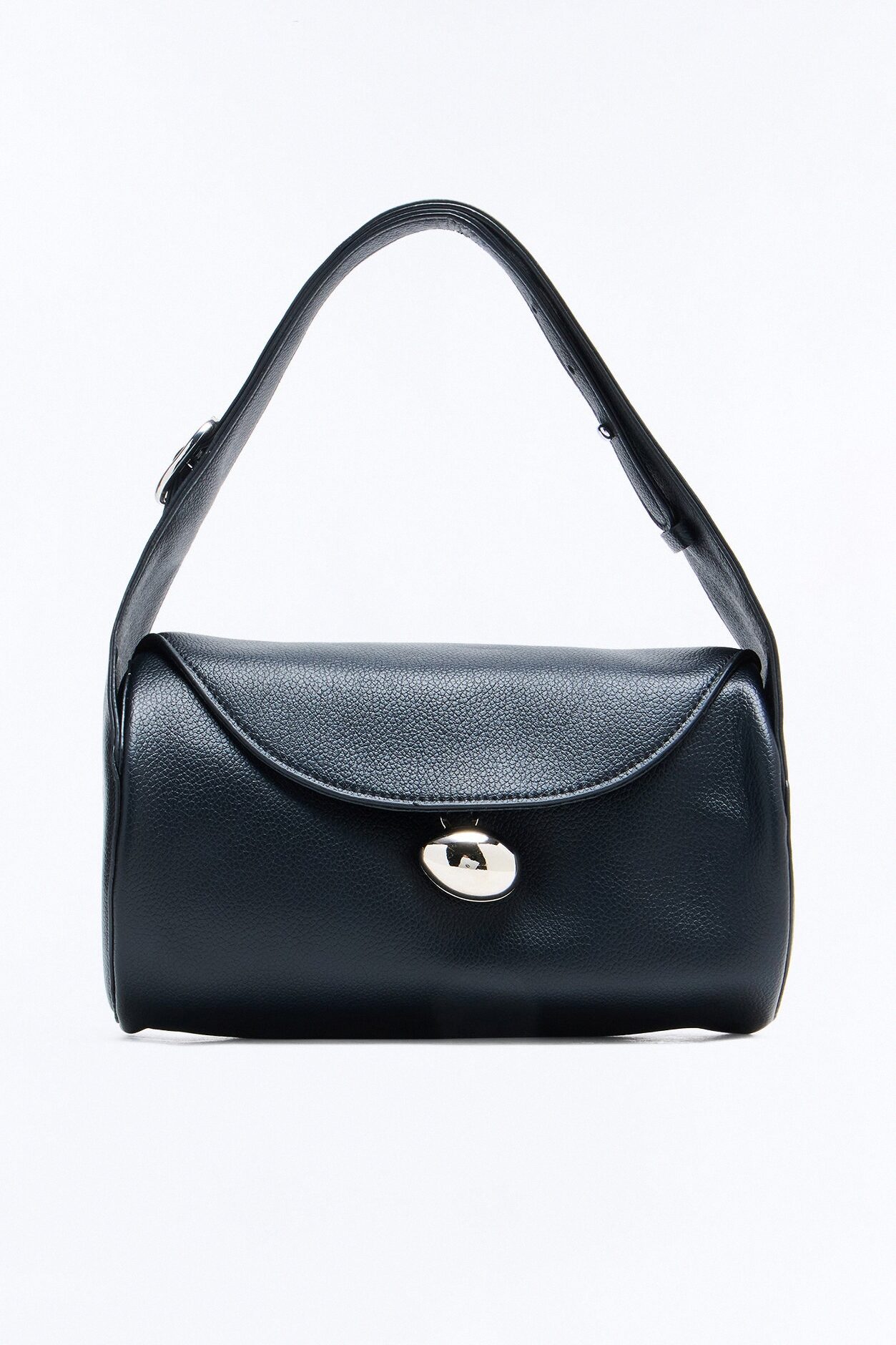 Minimal Talk Faux Leather Shoulder Bag - Black