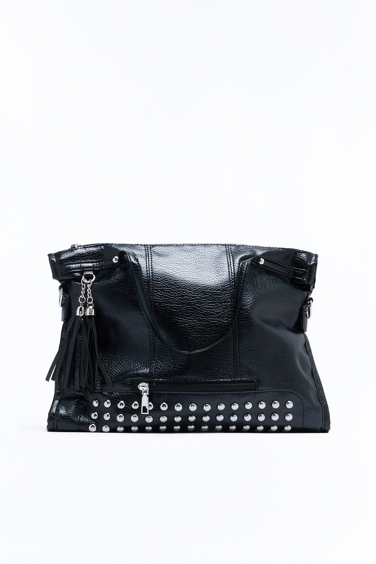 Leave Out All The Rest Faux Leather Tote Bag - Black