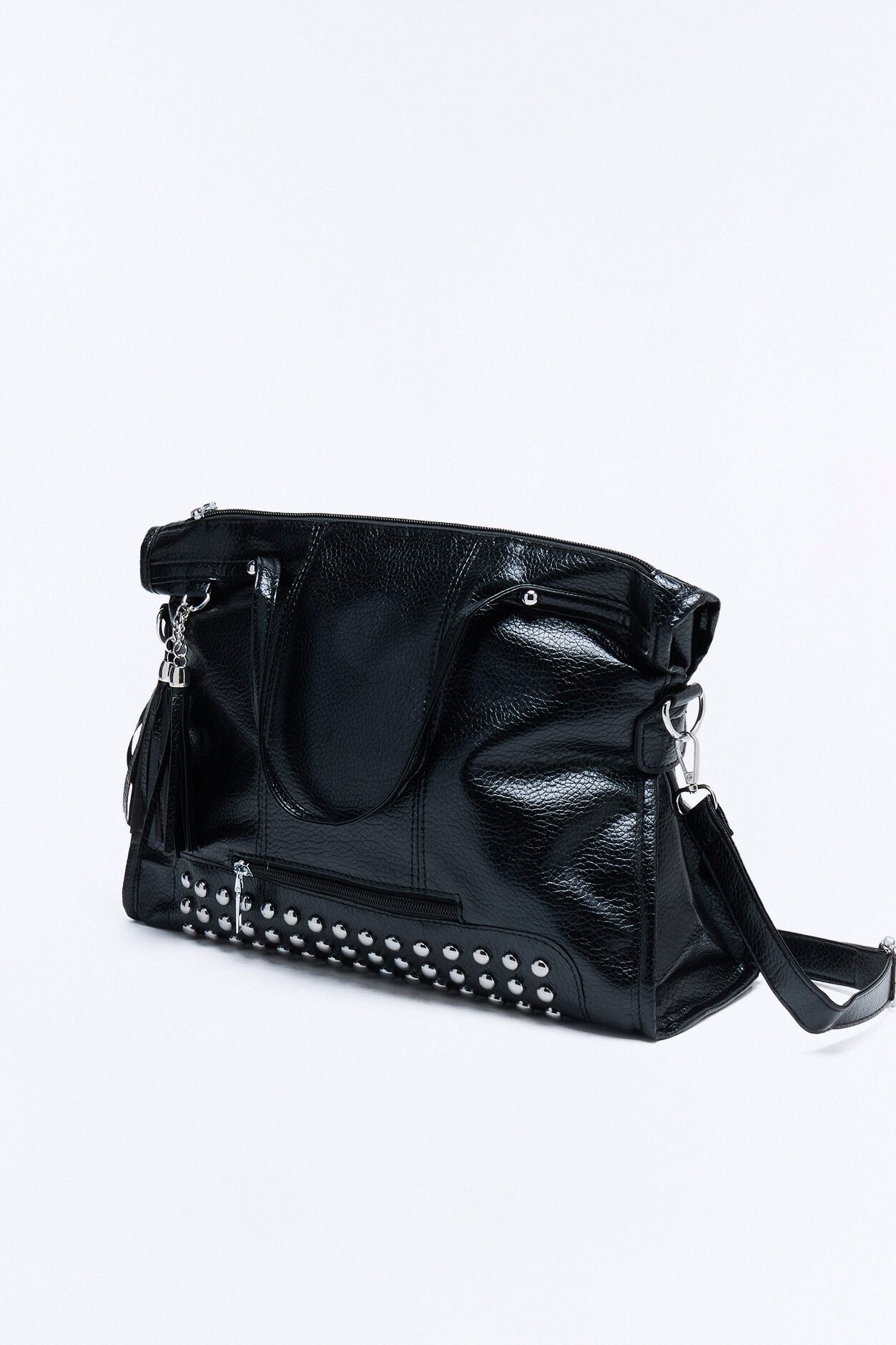 Leave Out All The Rest Faux Leather Tote Bag - Black