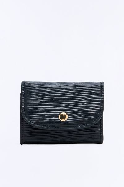 It's Giving Money Faux Leather Fold Over Wallet - Black