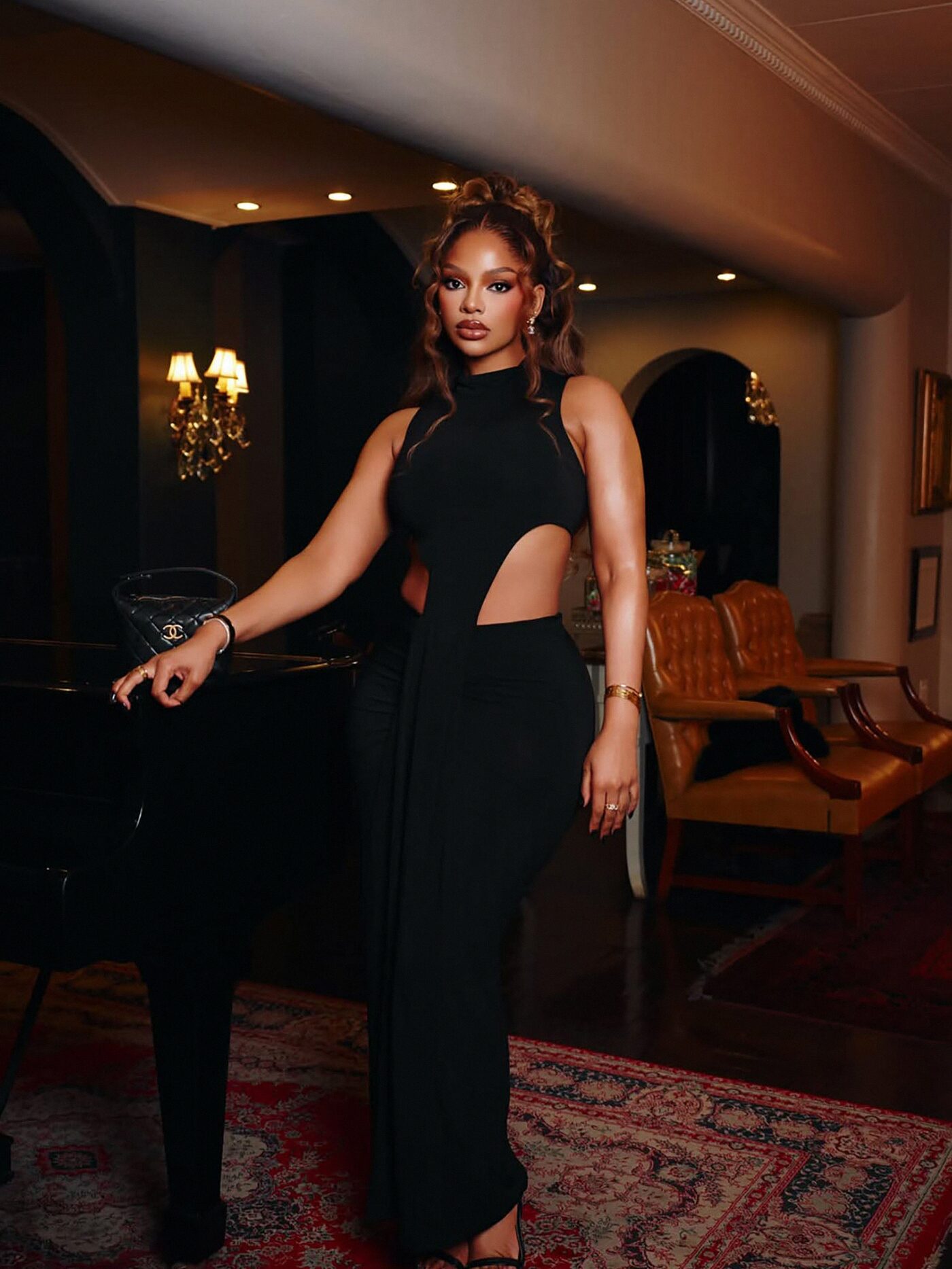 Midnight Mirage Cut Out Maxi Dress - Black