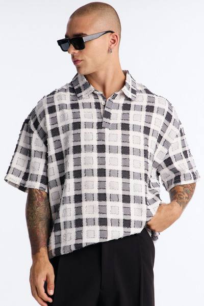 Beach After Dark Oversized Polo - Black/White