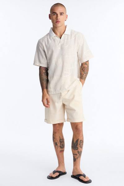 Relaxed Swizzle Johnny Collar Polo - Cream