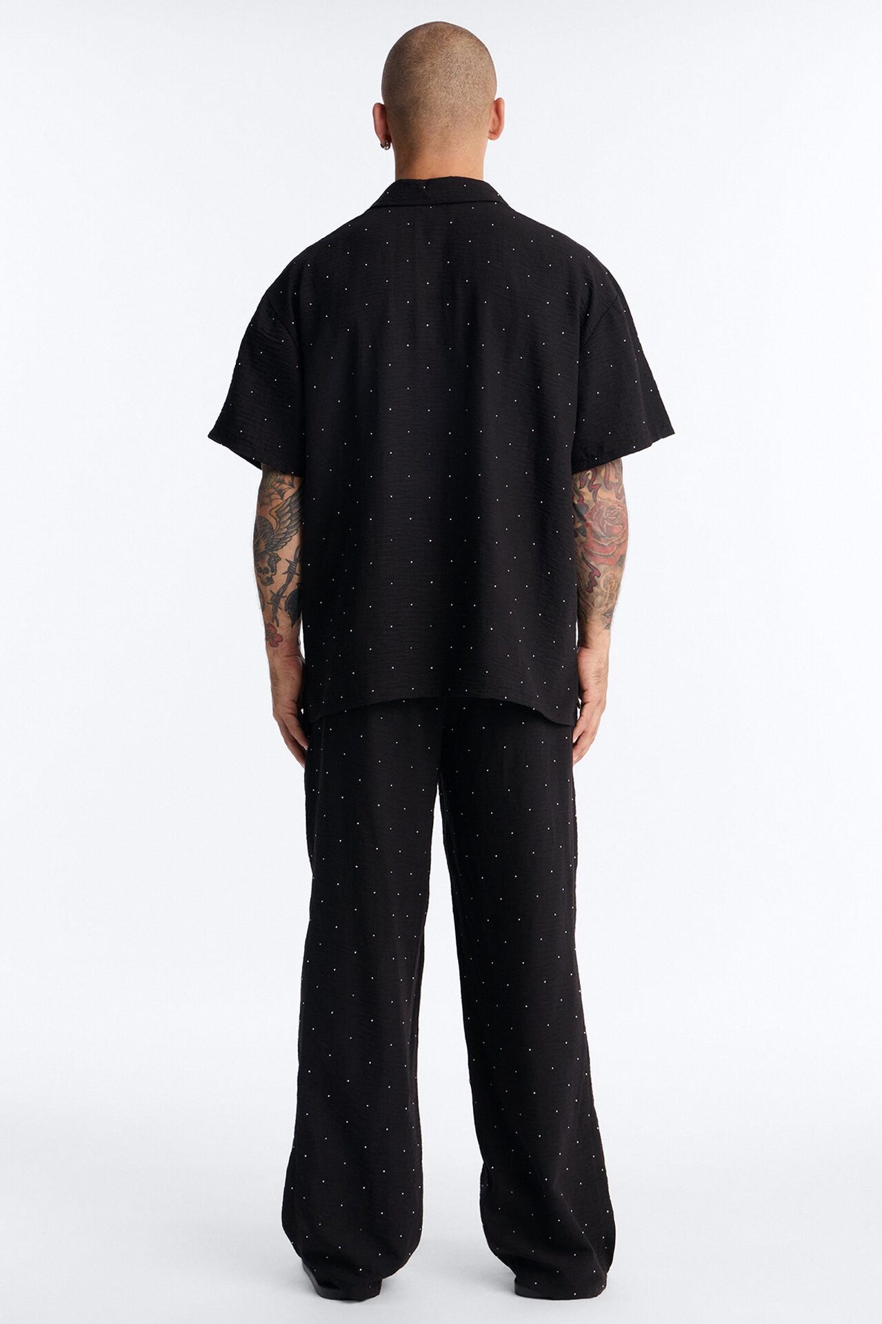 Oversized Midnight Glimmer Polo - Black