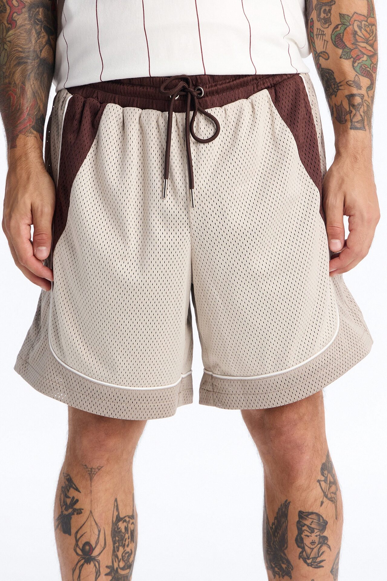 Marcello Relaxed Mesh Short - Brown/combo