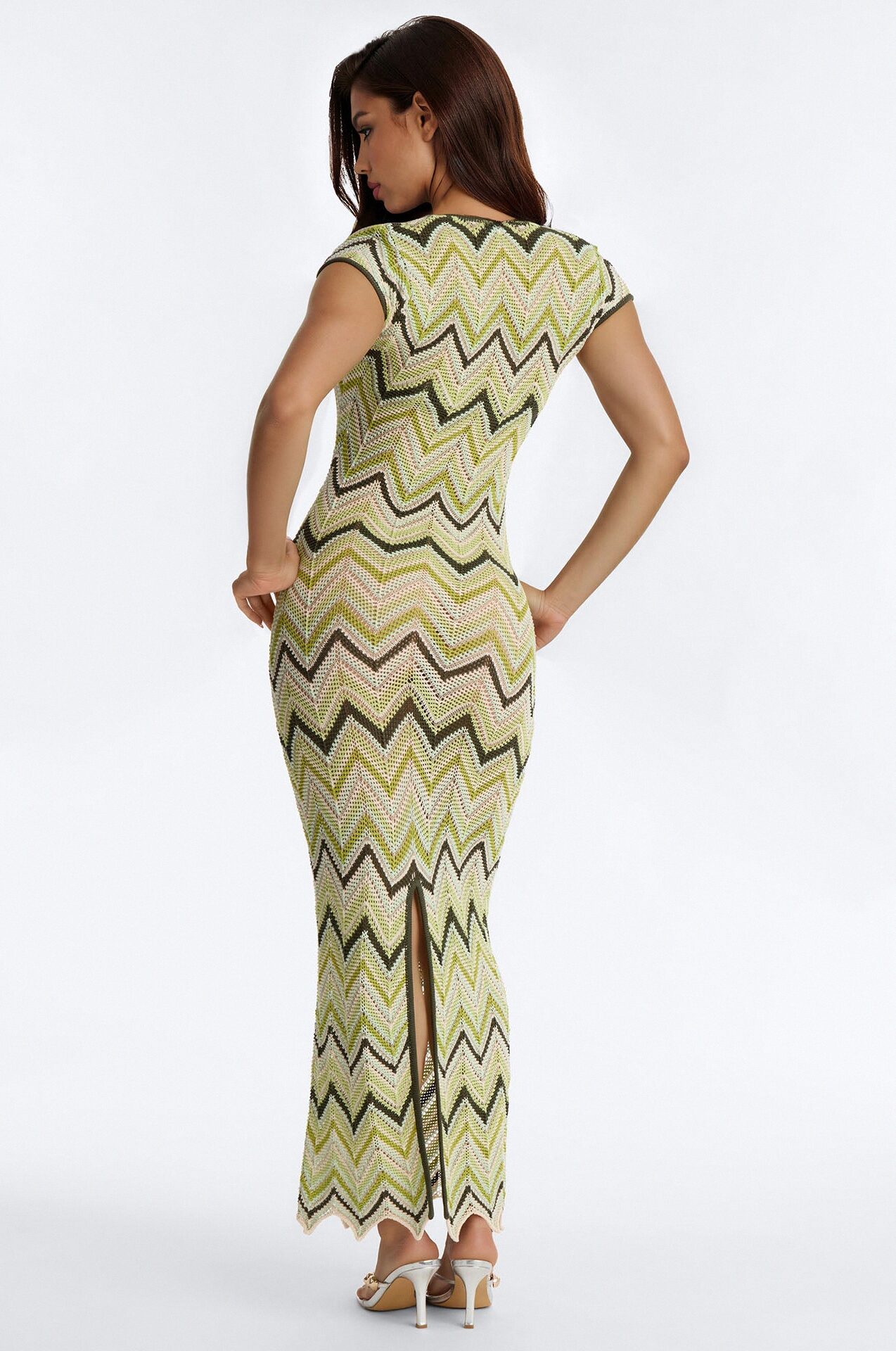 Capri Sunset Crochet Maxi Dress - Green