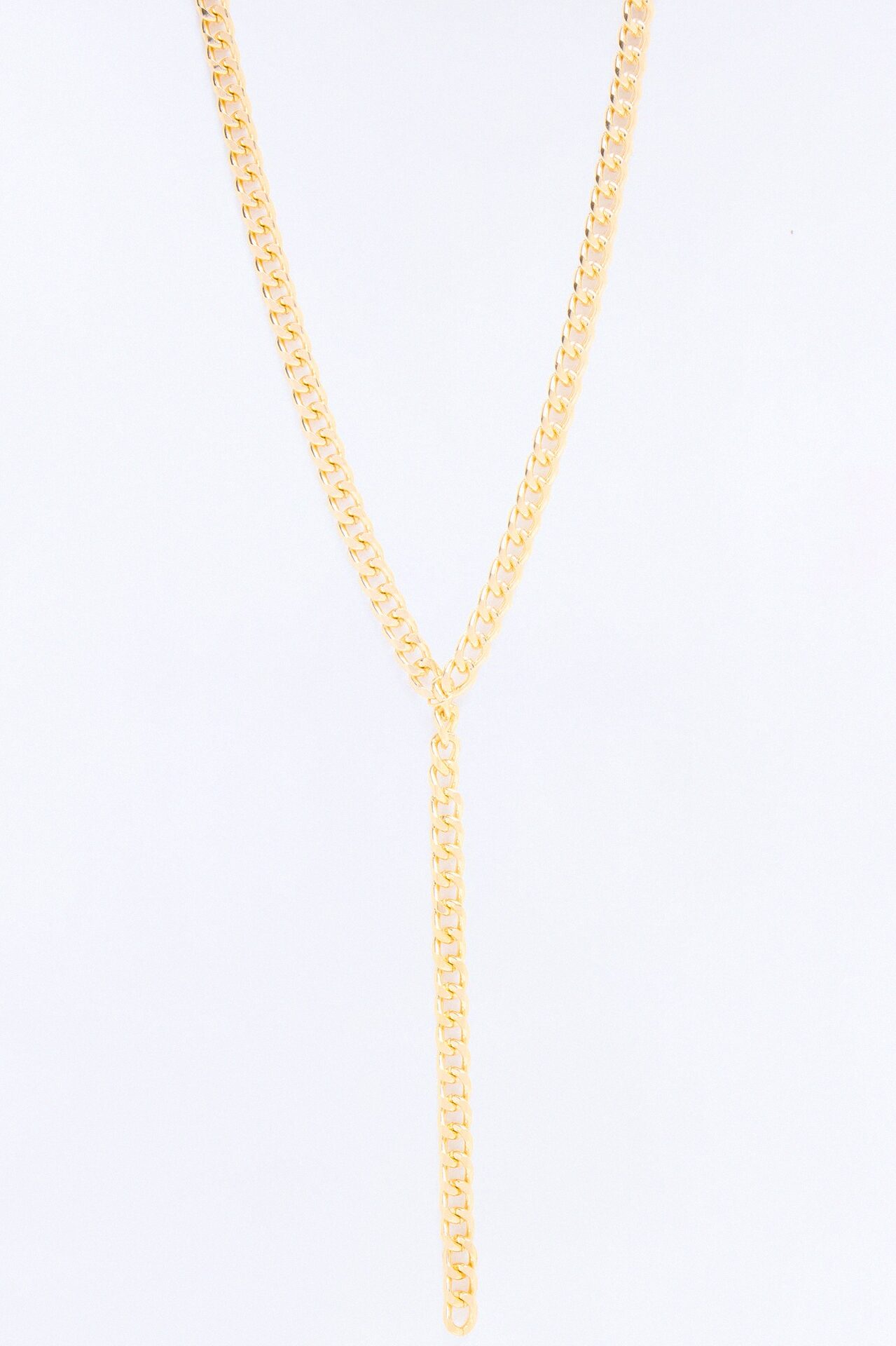Downtown Chain Lariat Necklace - Gold