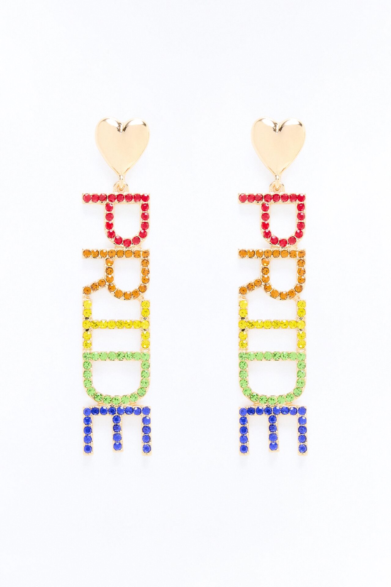 Happy Pride Rhinestone Earrings - Multi Color
