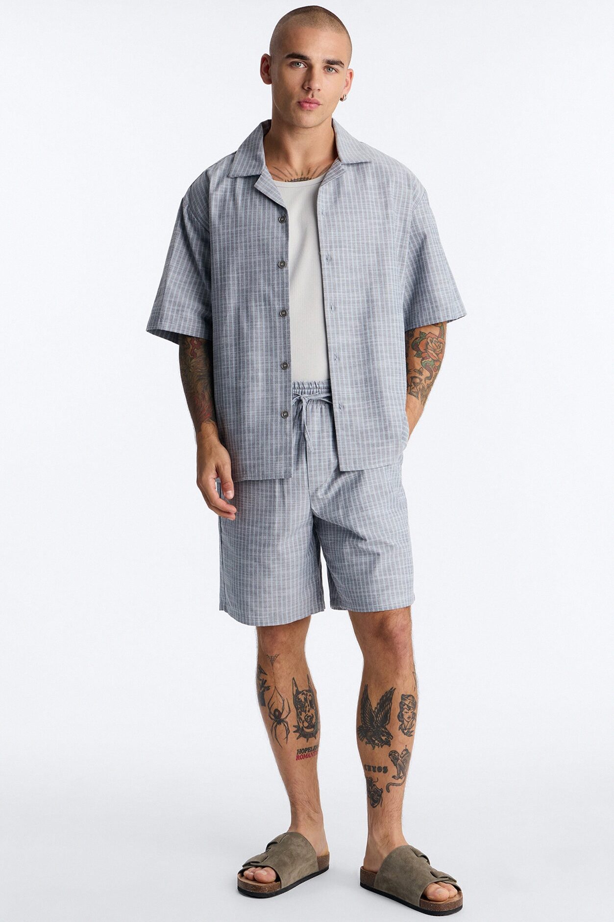 Cozy Night In Stripe Lounge Set - Charcoal/combo
