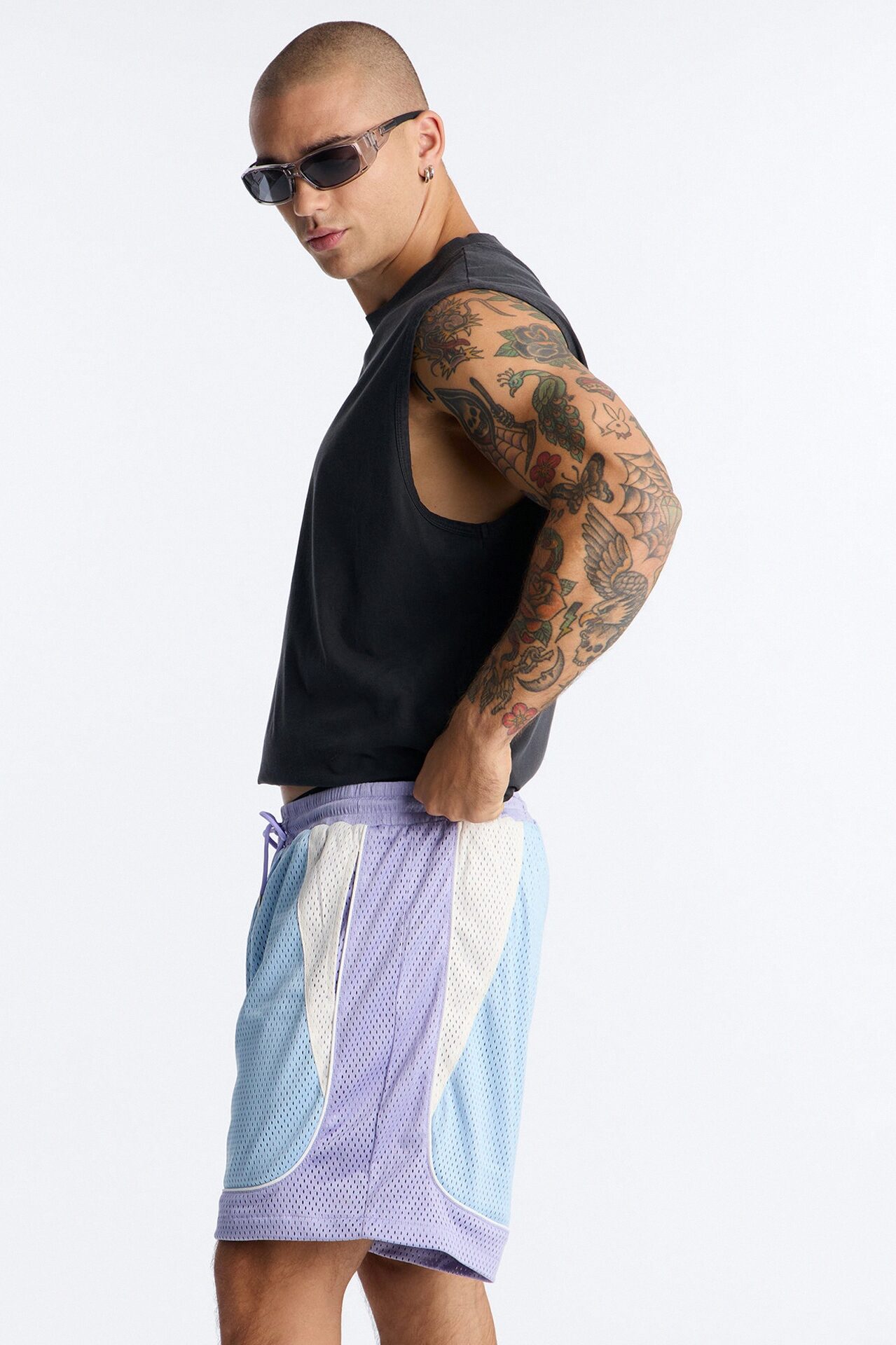 Marcello Relaxed Mesh Short - Purple/combo