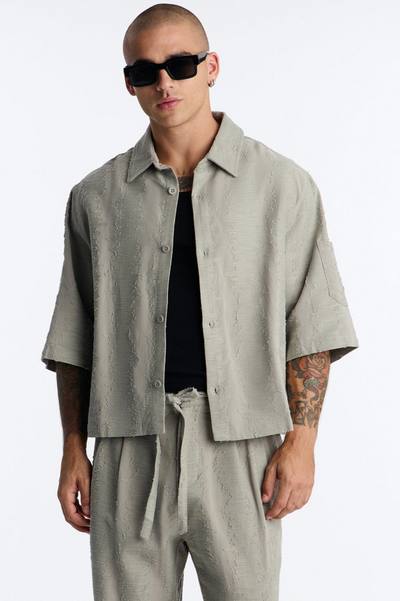 Cropped Sands Of Time Button Up Shirt - Sage