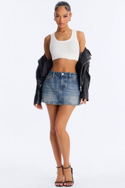 Phoebe Denim Micro Mini Skirt - Vintage Wash