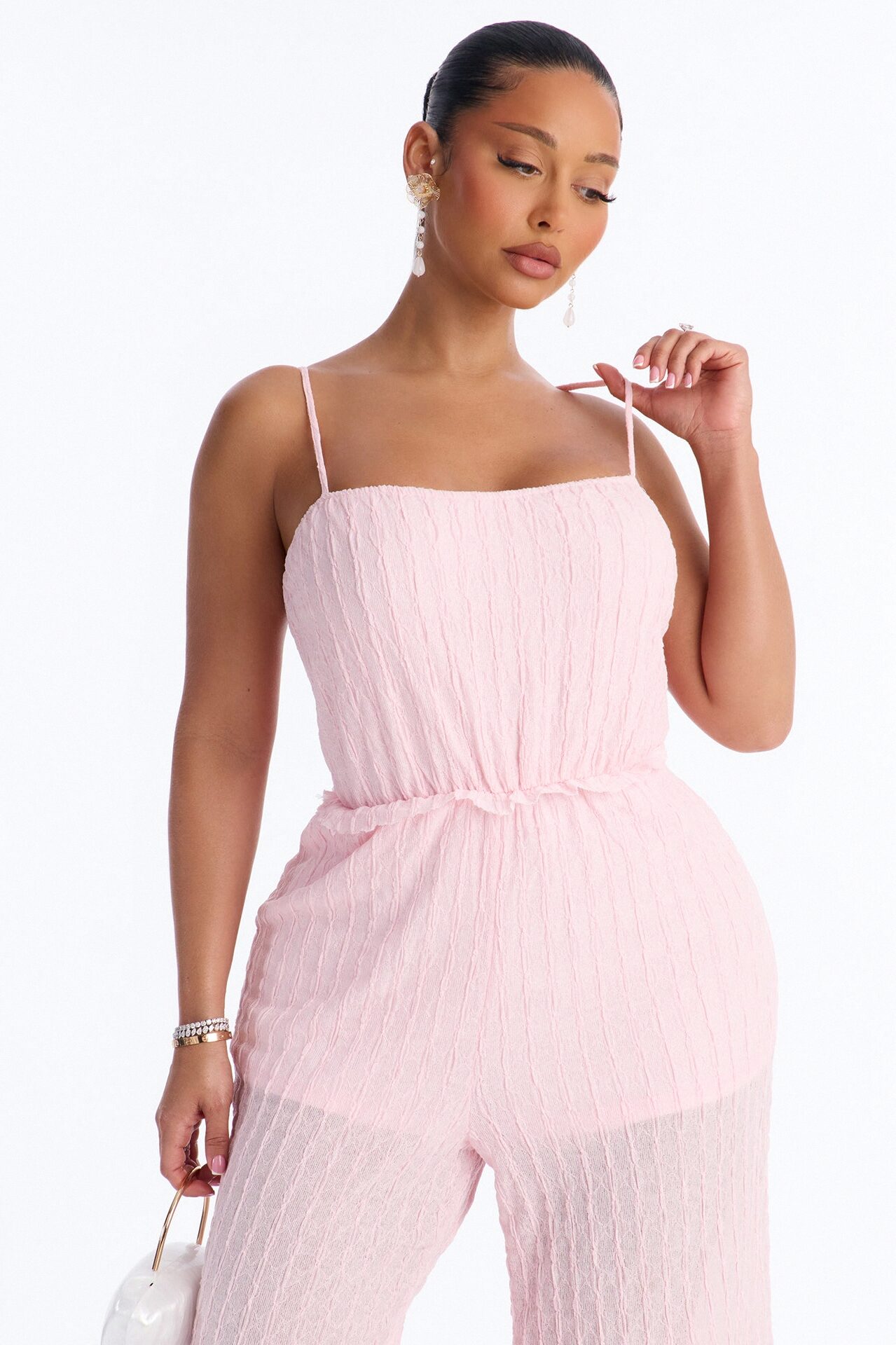 Clara Tiered Wide Leg Jumpsuit - Pink