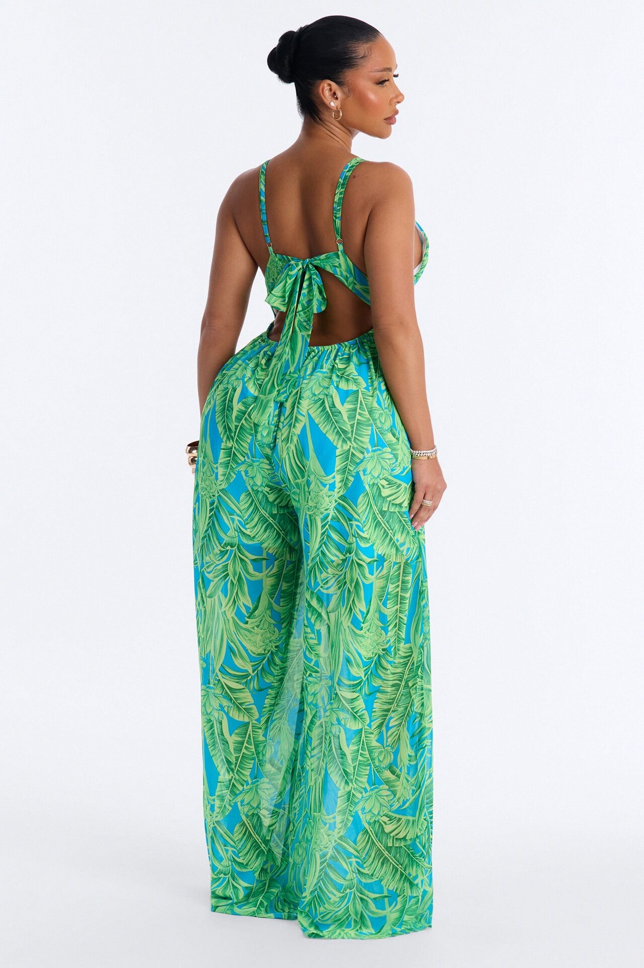 Tropic Daze Wide Leg Jumpsuit - Green