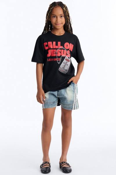 Mini Call On Jesus Oversized Tee - Black