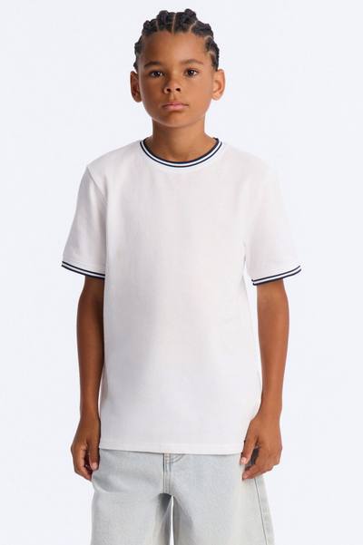 Mini I Don't Mind Pique Short Sleeve Tee - White