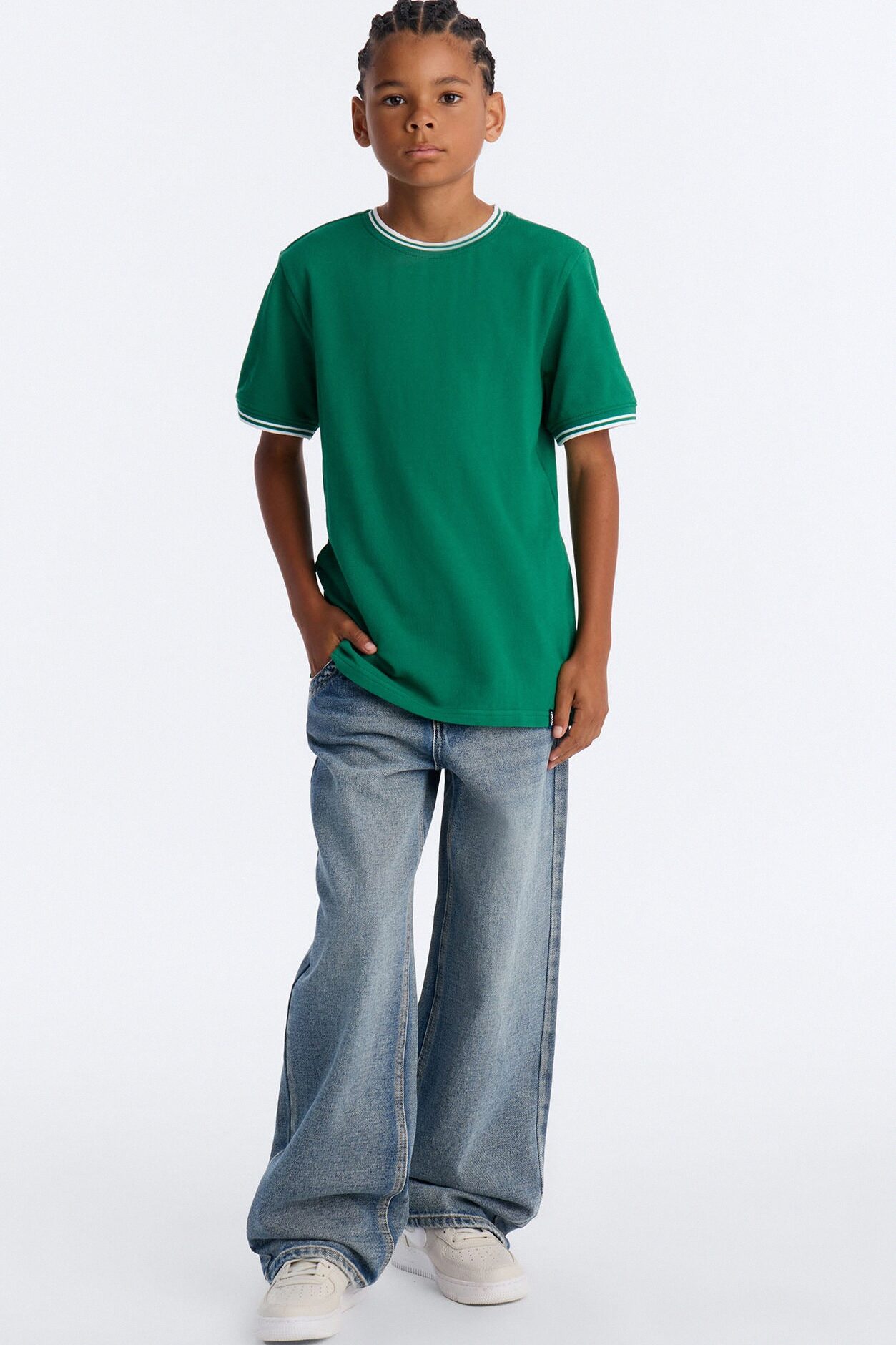 Mini I Don't Mind Pique Short Sleeve Tee - Green