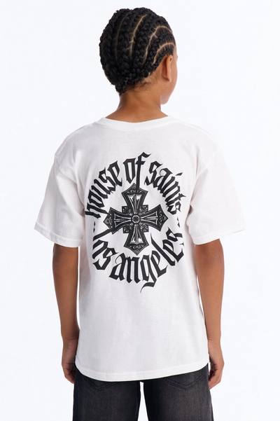 Mini House Of Saints Boxy Short Sleeve Tee - White