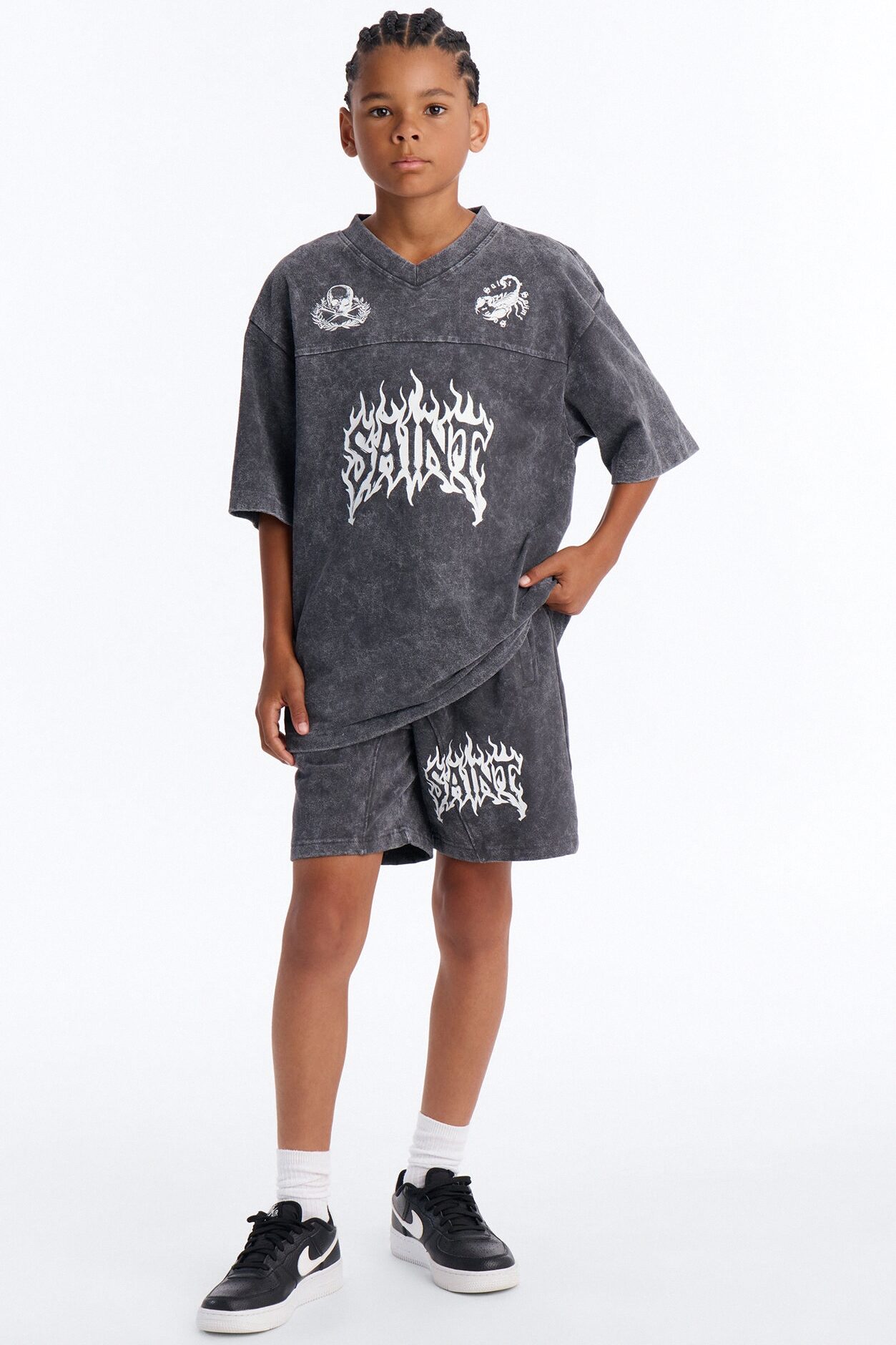 Mini Saint Forever Shorts - Black Wash