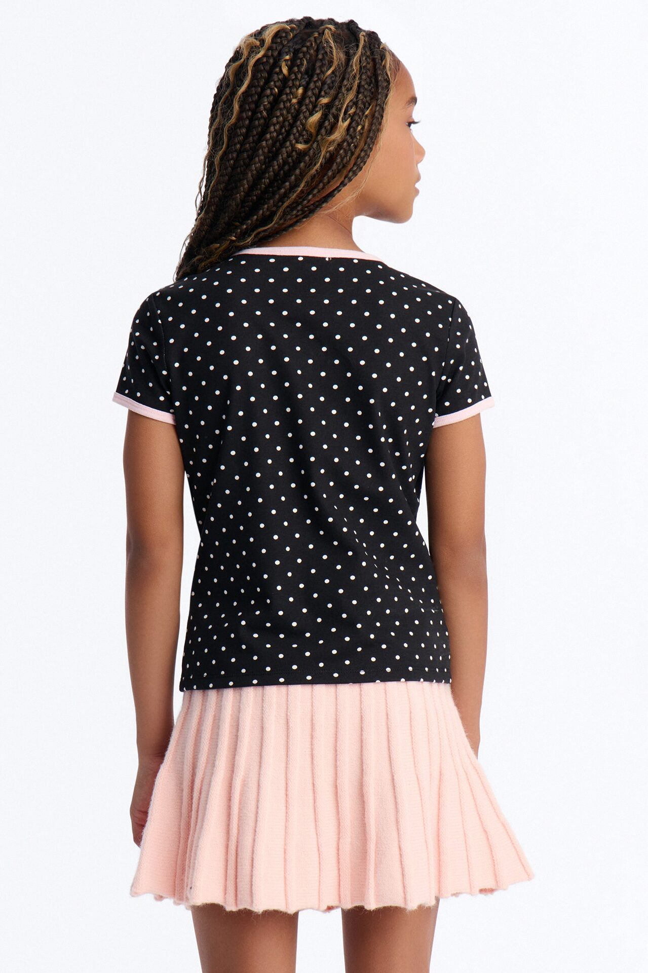 Mini New York 67 Polka Dot Print Short Sleeve Tee - Black