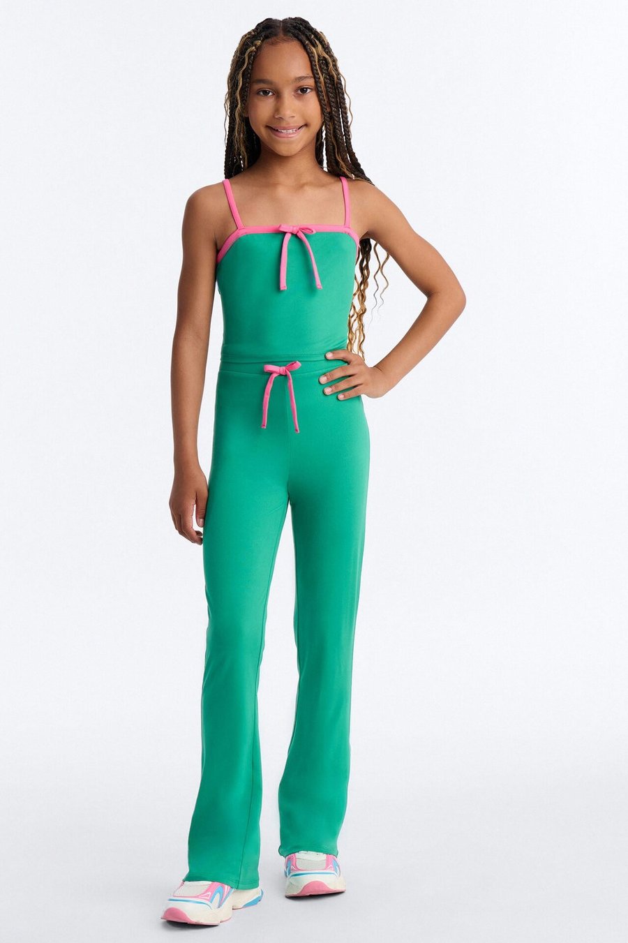 Mini Lila Flare Pant Set - Green