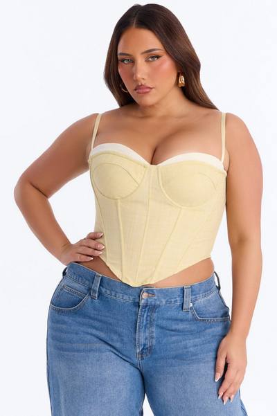 Heat Check Pinstripe Corset - Yellow