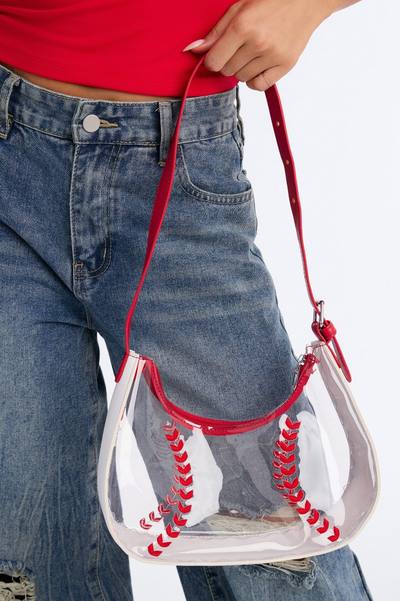 Baseline Clear Shoulder Bag - Red/combo
