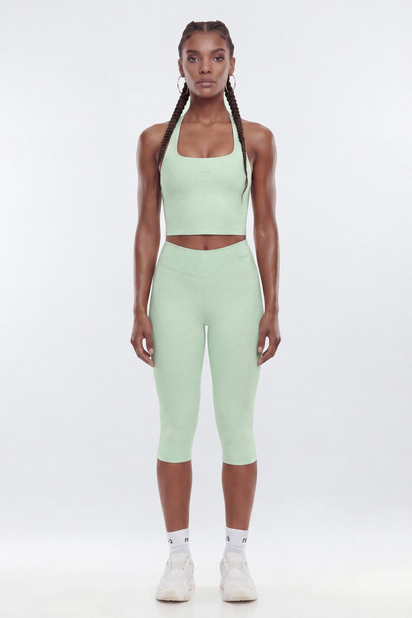 ButterSoft Racer Back Halter Sports Top - Cool Mint