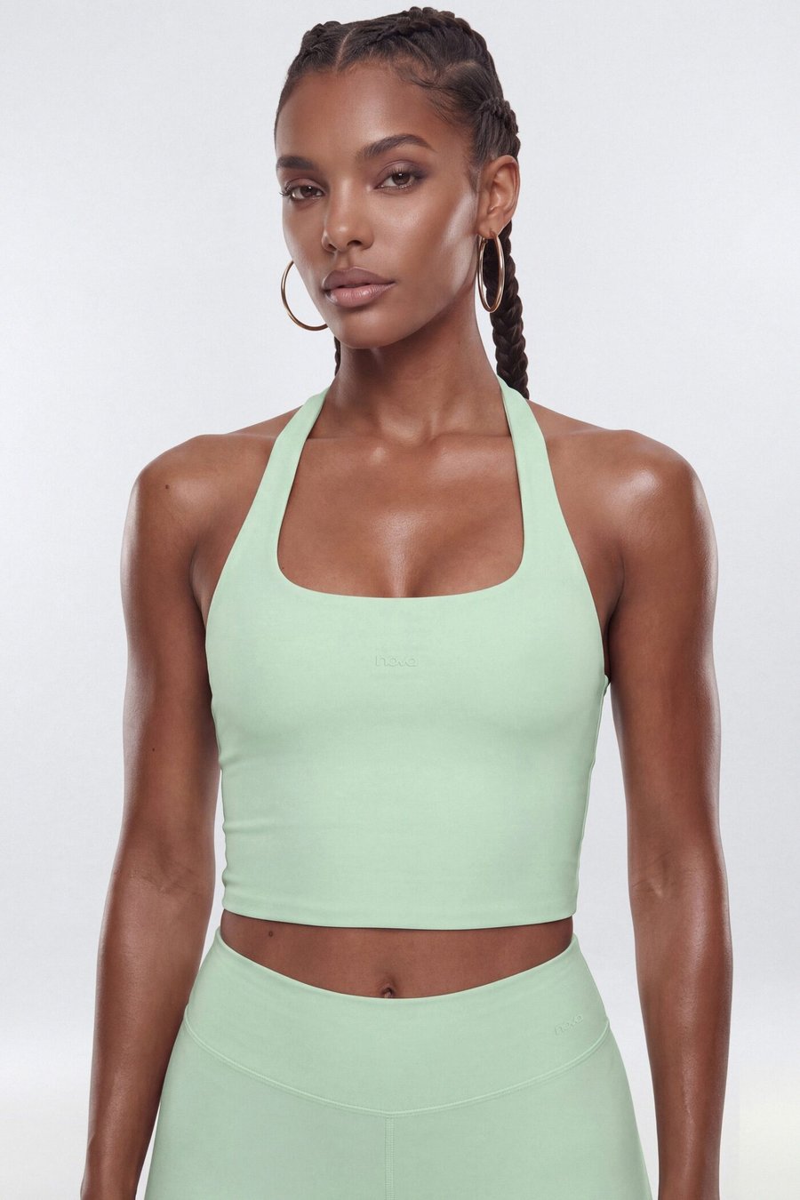 ButterSoft Racer Back Halter Sports Top - Mint